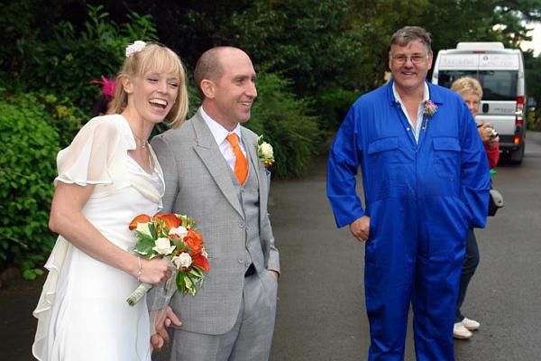 2. The happy couple with tractor driver Graham.jpg
